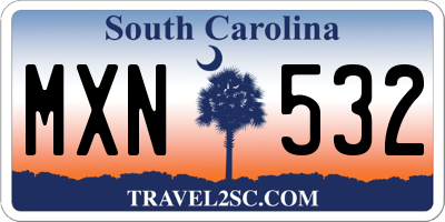 SC license plate MXN532