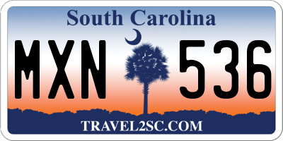 SC license plate MXN536