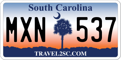 SC license plate MXN537