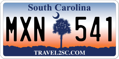SC license plate MXN541