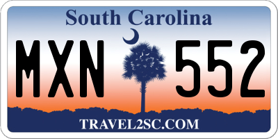 SC license plate MXN552