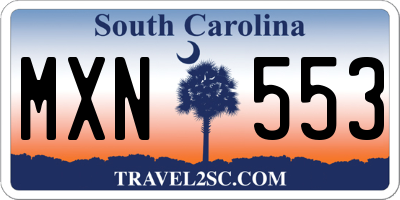 SC license plate MXN553