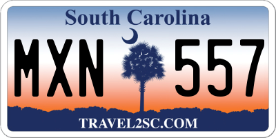 SC license plate MXN557