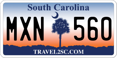 SC license plate MXN560
