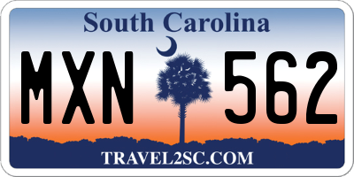 SC license plate MXN562