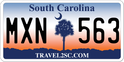 SC license plate MXN563
