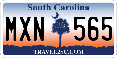 SC license plate MXN565