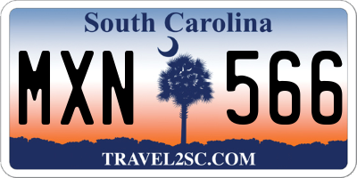 SC license plate MXN566