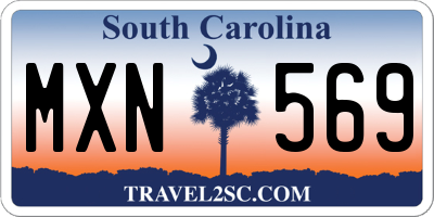 SC license plate MXN569