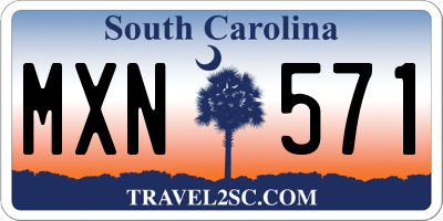 SC license plate MXN571