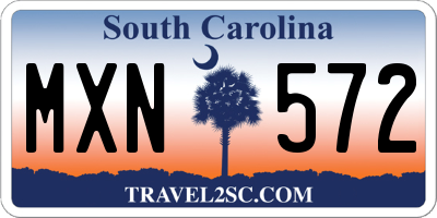 SC license plate MXN572