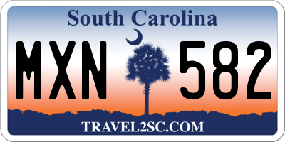 SC license plate MXN582