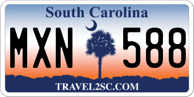 SC license plate MXN588