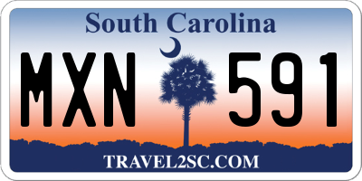 SC license plate MXN591