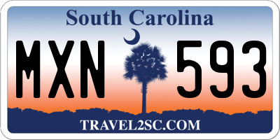 SC license plate MXN593