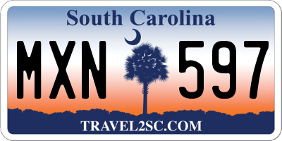 SC license plate MXN597