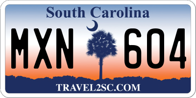 SC license plate MXN604