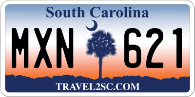 SC license plate MXN621