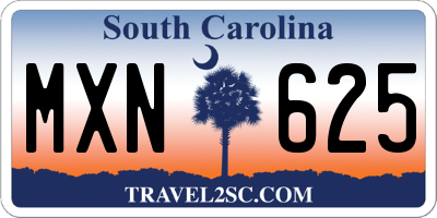 SC license plate MXN625