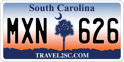 SC license plate MXN626