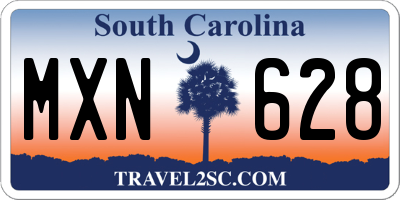 SC license plate MXN628