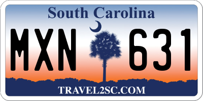 SC license plate MXN631
