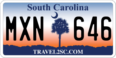 SC license plate MXN646