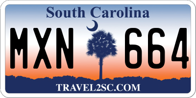 SC license plate MXN664
