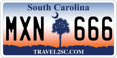SC license plate MXN666