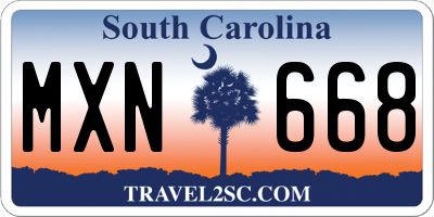 SC license plate MXN668