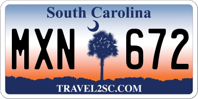 SC license plate MXN672