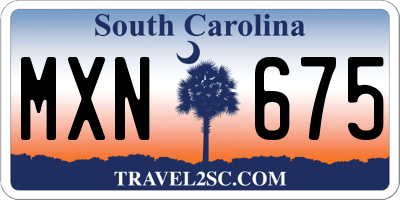 SC license plate MXN675