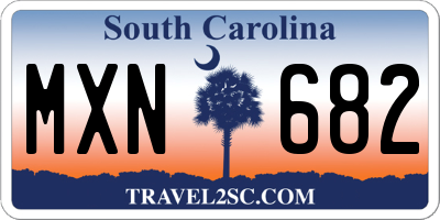 SC license plate MXN682