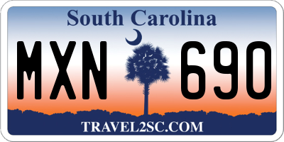 SC license plate MXN690