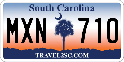 SC license plate MXN710