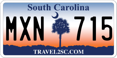 SC license plate MXN715