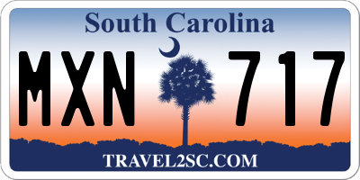 SC license plate MXN717