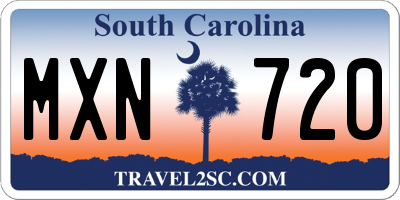 SC license plate MXN720