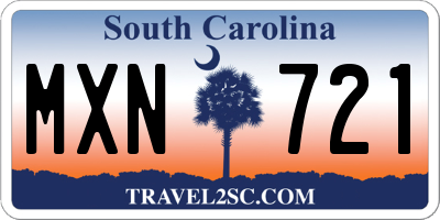 SC license plate MXN721