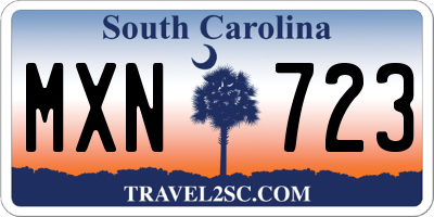 SC license plate MXN723