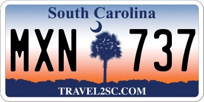 SC license plate MXN737