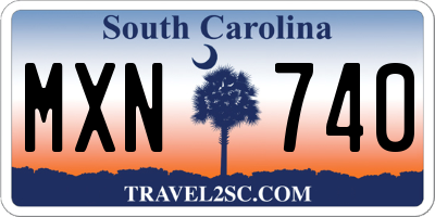 SC license plate MXN740