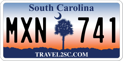 SC license plate MXN741