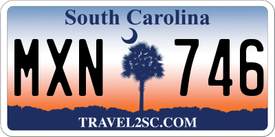 SC license plate MXN746