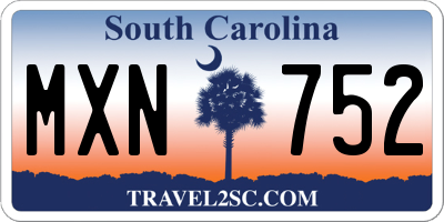 SC license plate MXN752