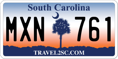 SC license plate MXN761