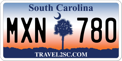 SC license plate MXN780