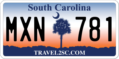 SC license plate MXN781