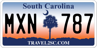 SC license plate MXN787