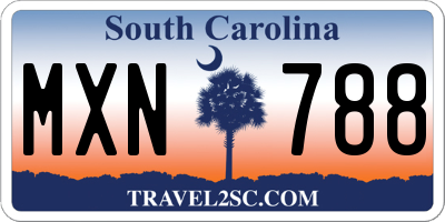 SC license plate MXN788